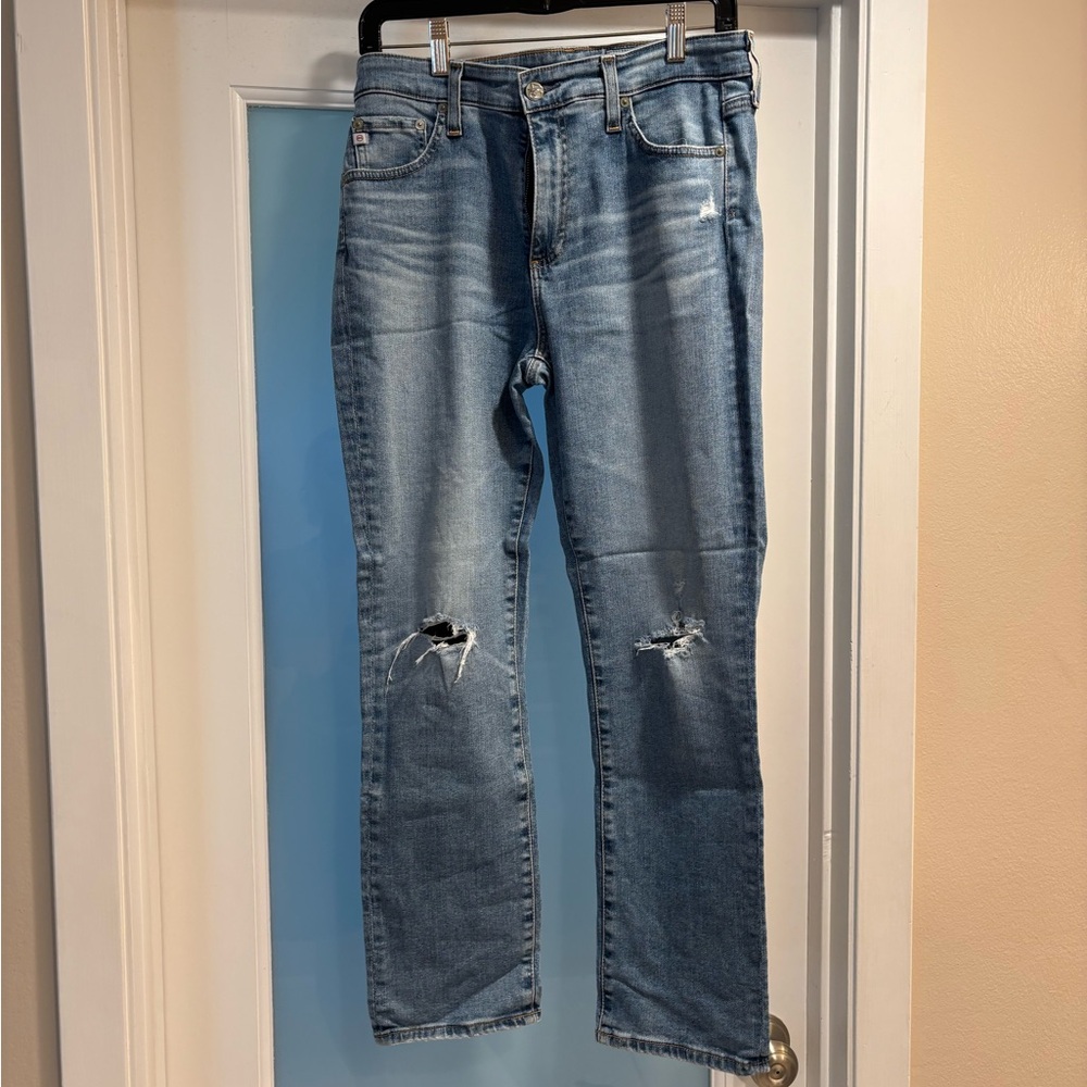 Women’s AG Mari Crop High Rise Straight Crop Jeans